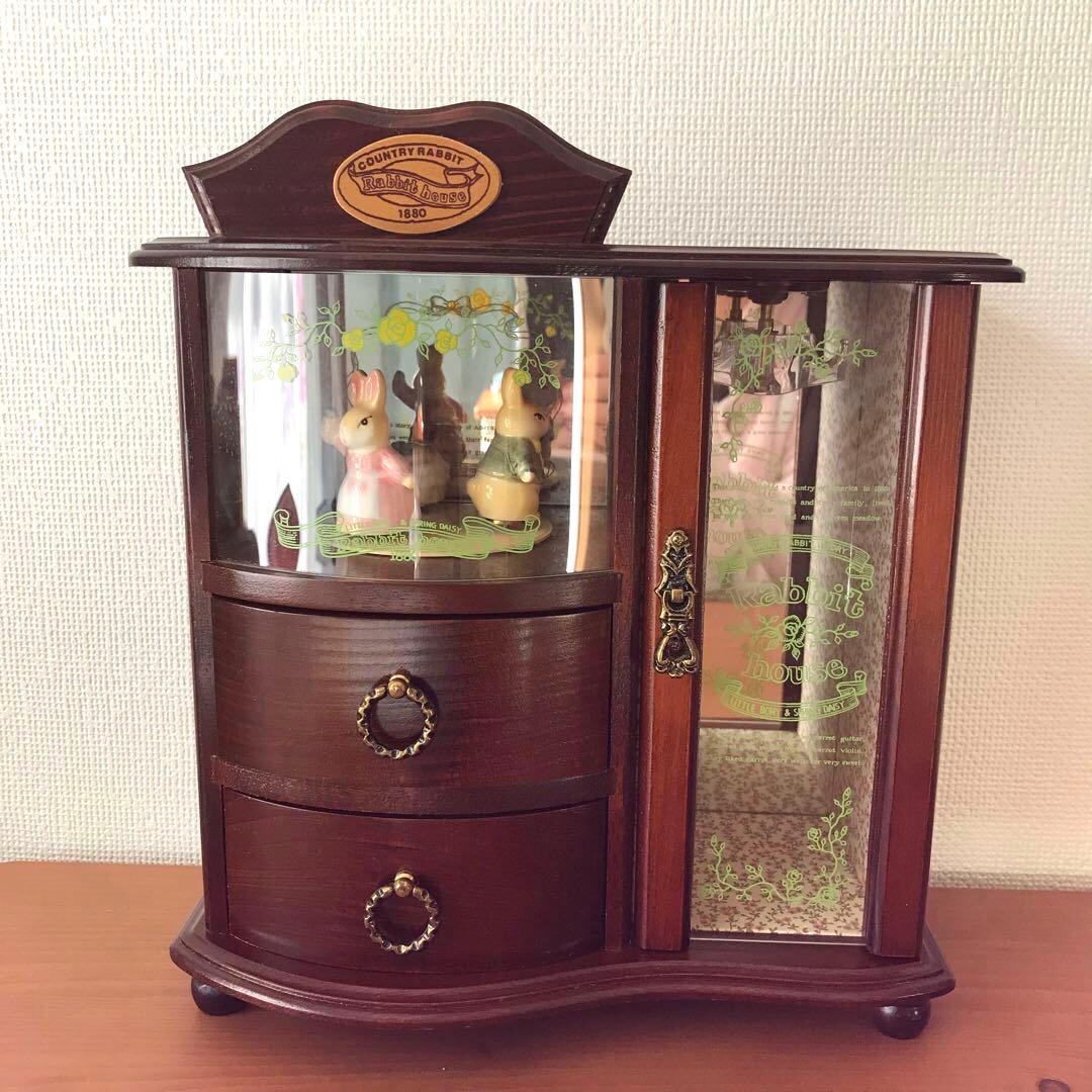 ラビットハウス オルゴール付き宝石箱 ジュエリーボックス カントリー