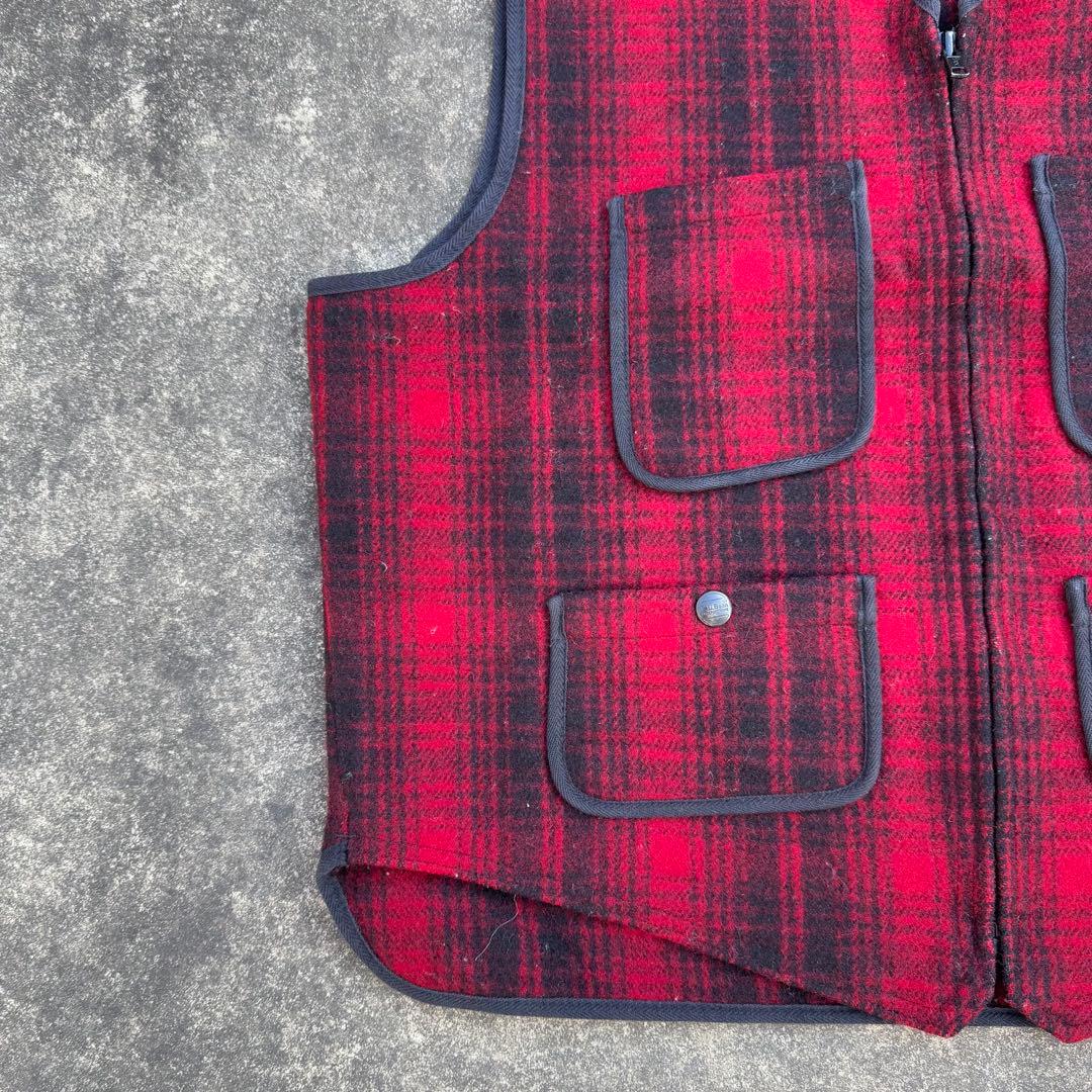 こうた　USA製 70s L.L.Bean ウールベスト チェック 赤黒