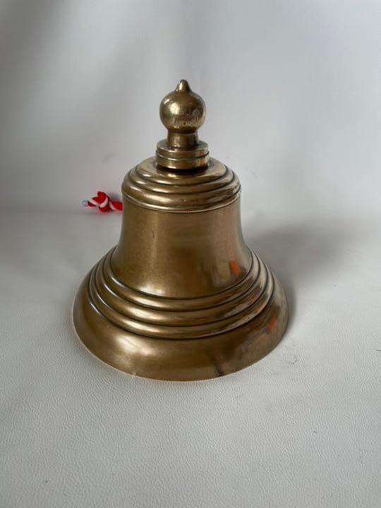 真鍮製 ベル 鐘 マリンベル 特大サイズ 舌部分 鉛製 直径 25.8cm 傷有