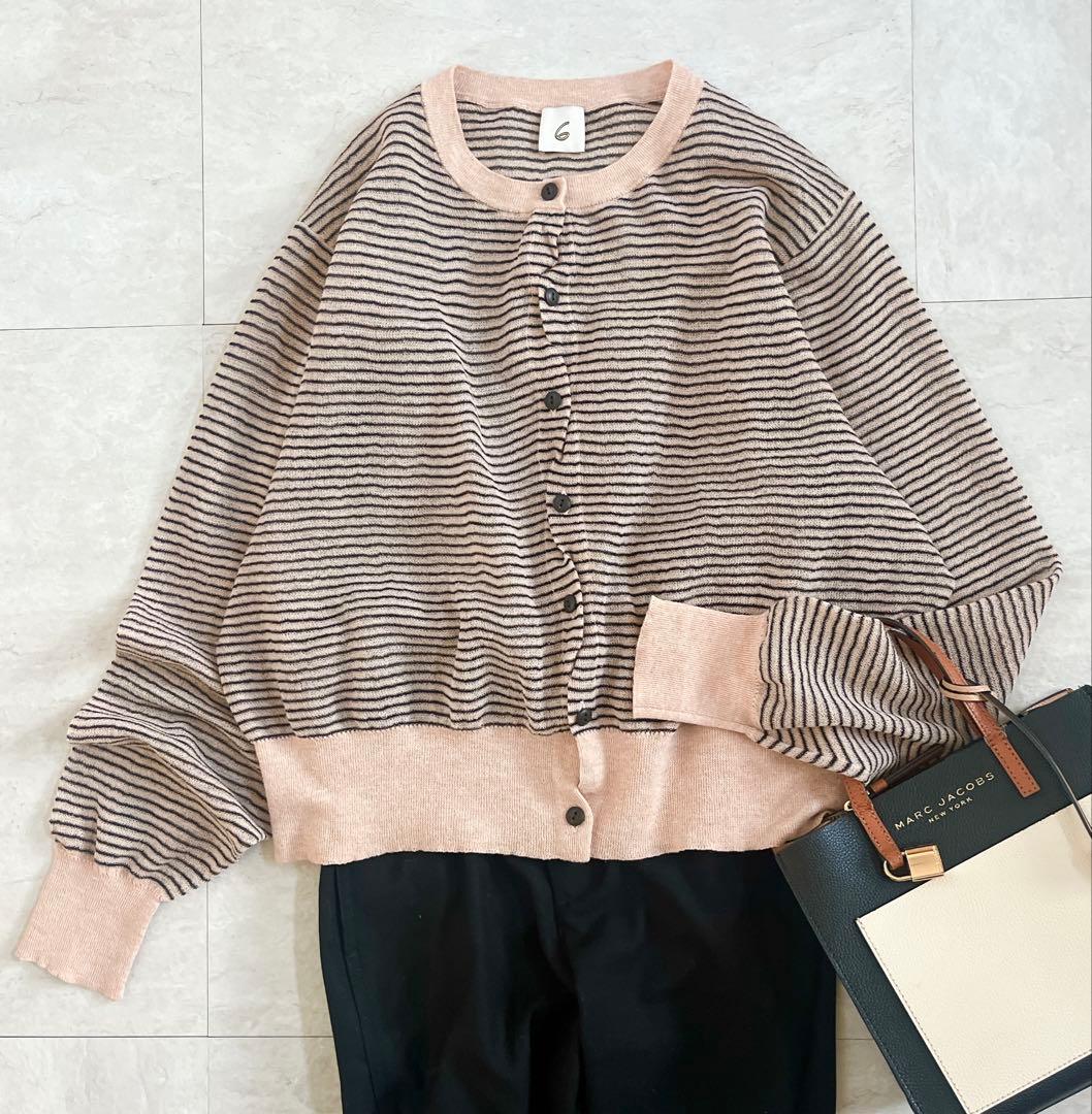 6(ROKU)シアー ボーダー カーディガン ピンク 洗える 羽織 2024 6(ROKU)シアー ボーダー カーディガン ピンク 洗える 羽織 2024 - メルカリ