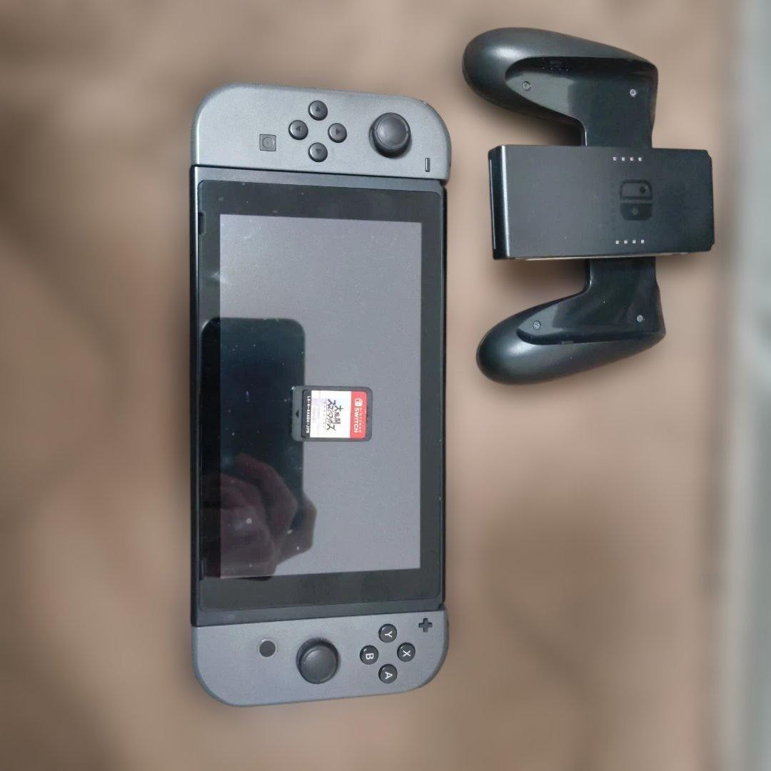 Nintendo Switch グレー 本体 グリップ付き 動作確認済み Nintendo Switch グレー本体セット ジョイコン ジョイコングリップ付