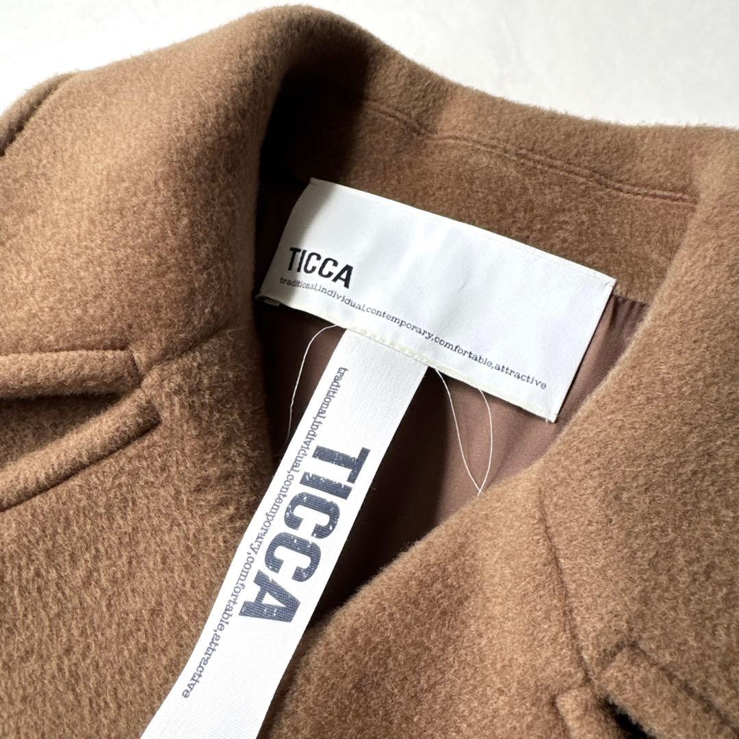 新品✨️定価6.4万 22AW ティッカ ショートピーコート キャメル
