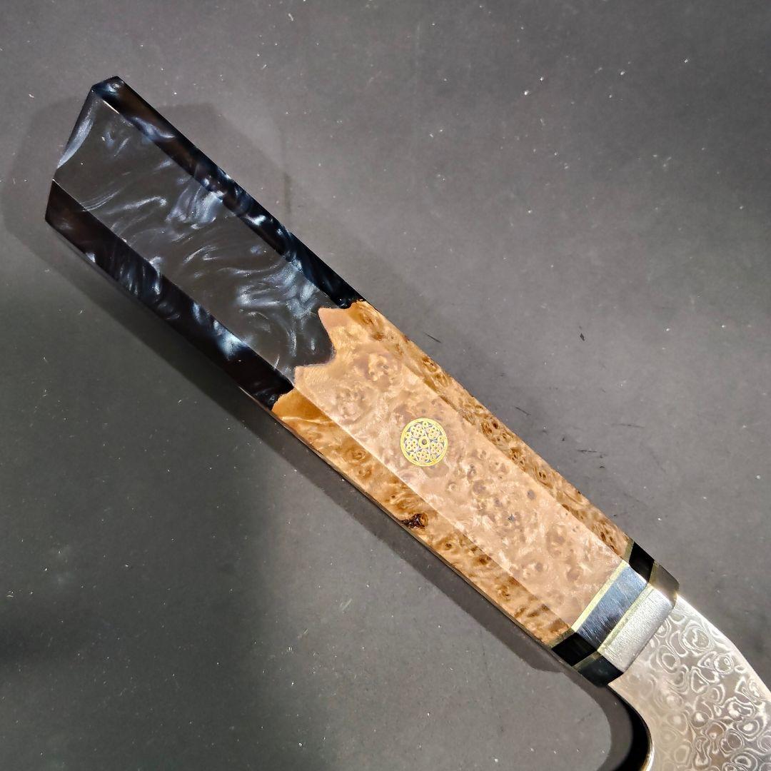 魚捌き 鬼反り 剣型 切付型 牛刀 V金10号 67層ダマスカス 包丁 八角柄