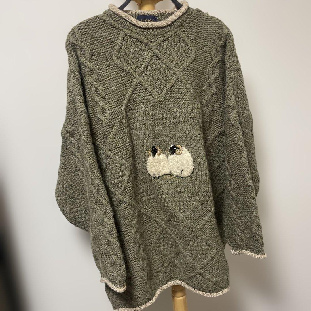 ACORNO ニット アランニット アニマル フィッシャーマン セーター