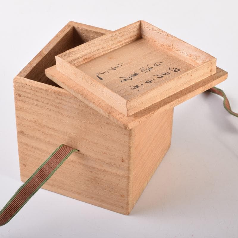茶道具 稲井玉甫作 白漆 四君子蒔絵 棗 堀内宗完(兼中斎)書付箱 V 7126