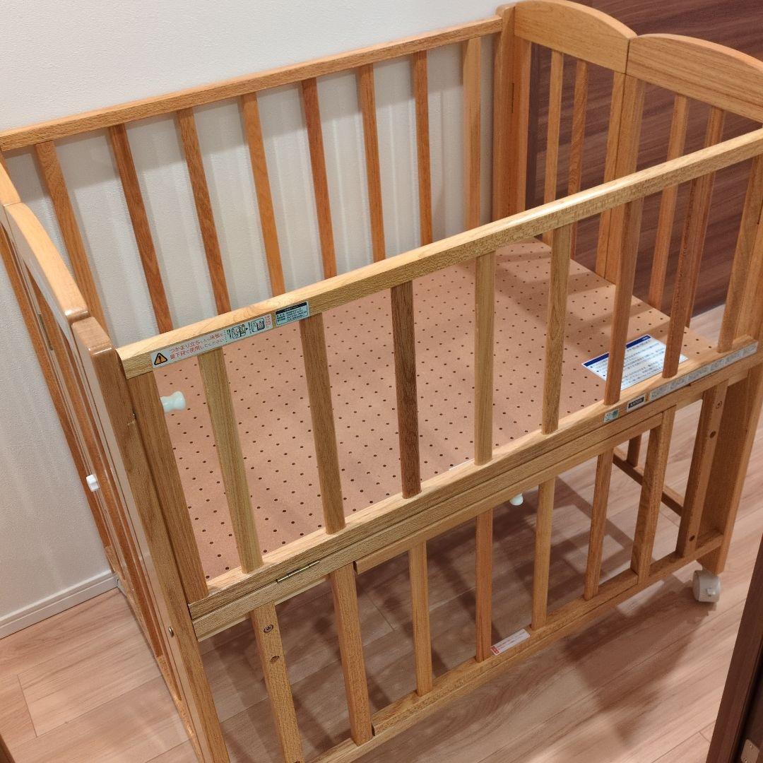 【千葉市 手渡し限定】KATOJI 木製オープンタイプベビーベッド　60×90 千葉市 手渡し限定】KATOJI 木製オープンタイプベビーベッド 60×90
