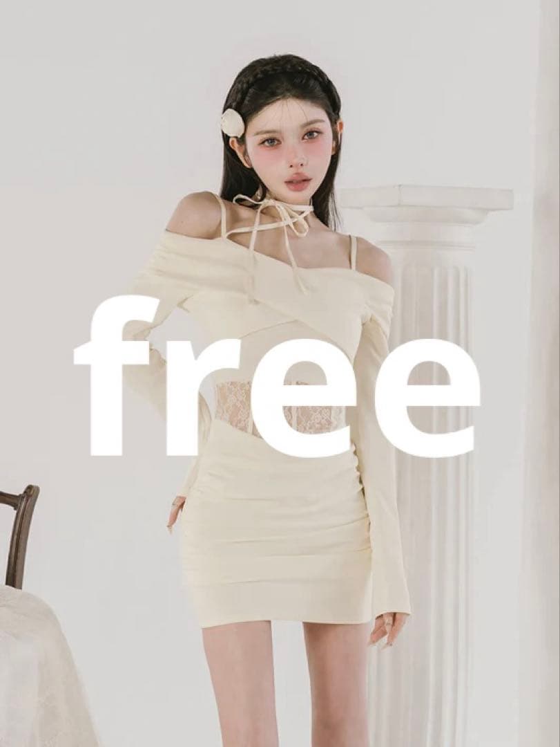 Darich ダーリッチ コルセットレースカットミニワンピース アイボリー コルセットレースカットミニワンピース（ワンピース）｜Darich