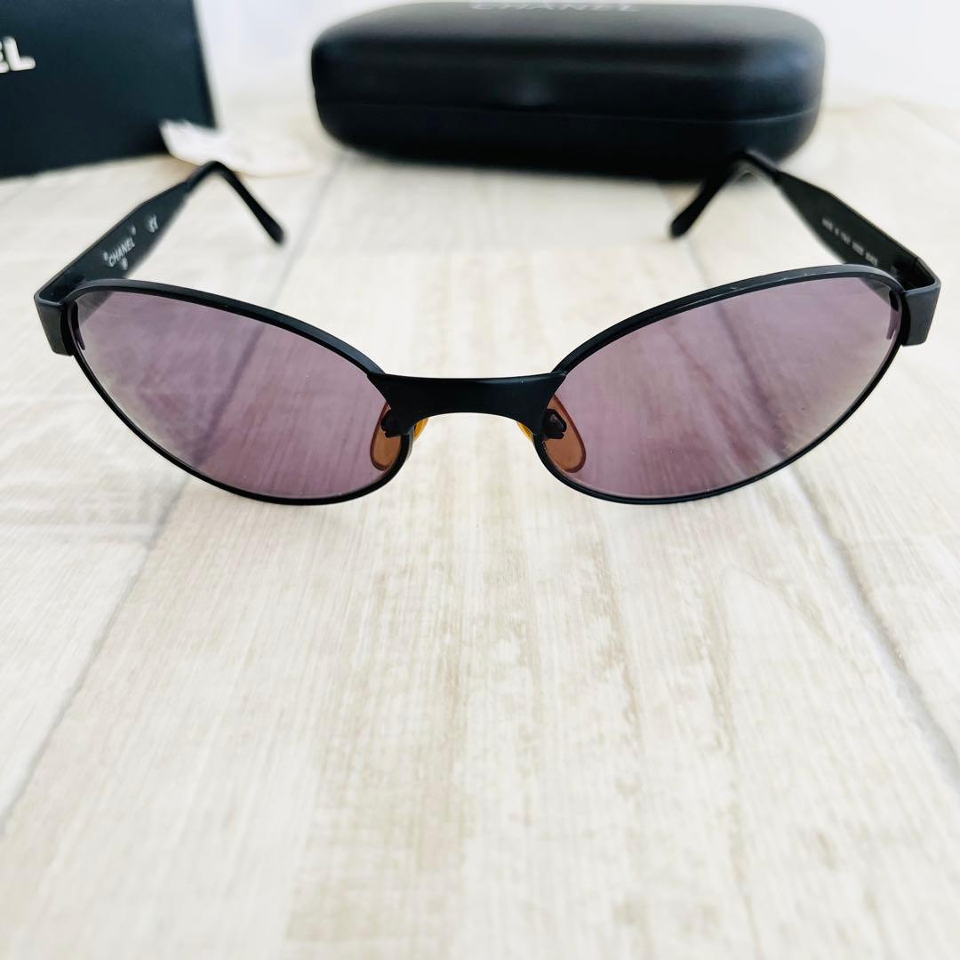 ヴィンテージ CHANEL サングラス 黒 ブラック ケース付き シャネル