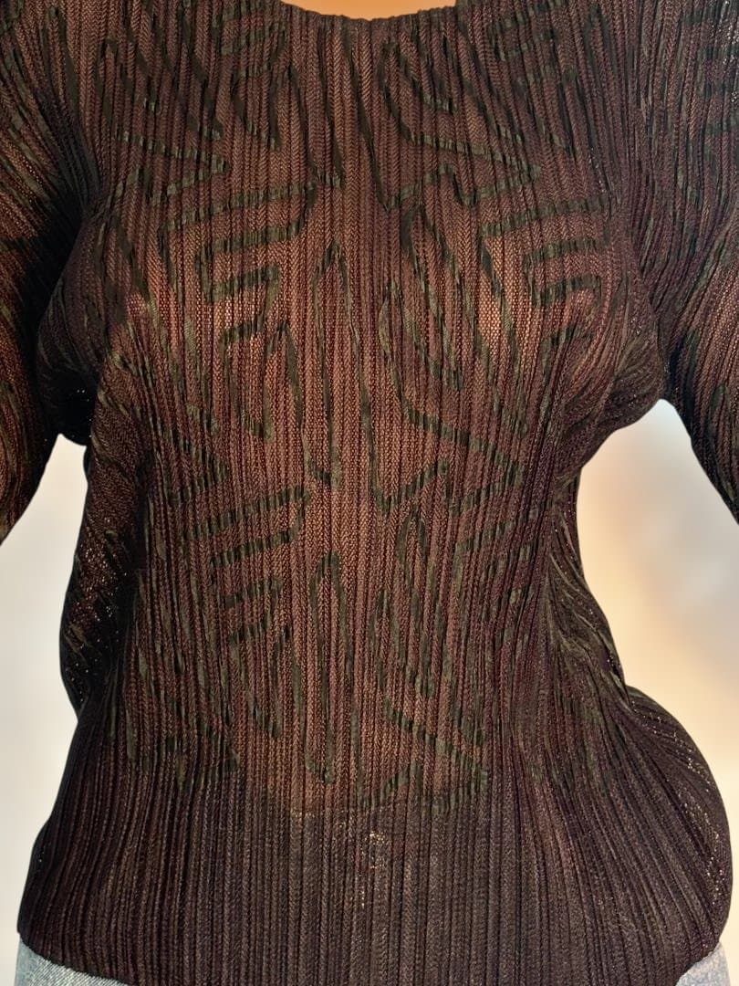 ISSEYMIYAKE プリーツ 透け感 ジグザグ模様 シャツ