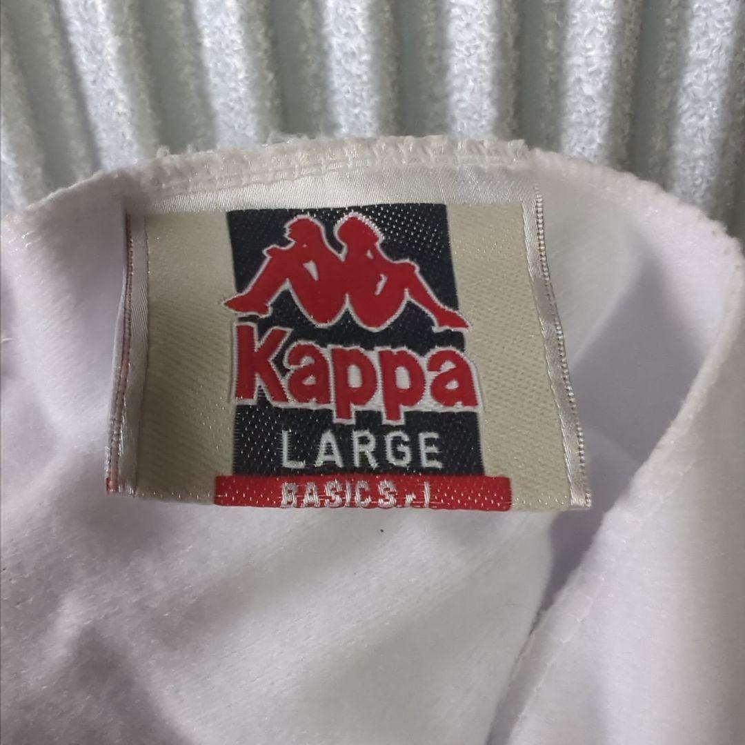 90s Kappa カッパ ジャージ セットアップ 上下白 刺繍ロゴアームライン