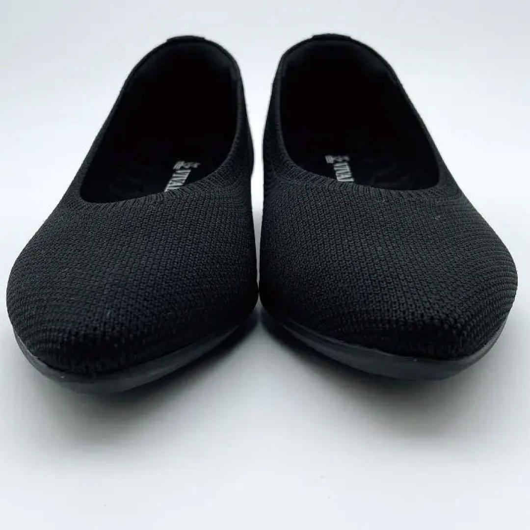 ビバイア VIVAIA ニットパンプス ポインテッドトゥ 黒 23㎝ - メルカリ