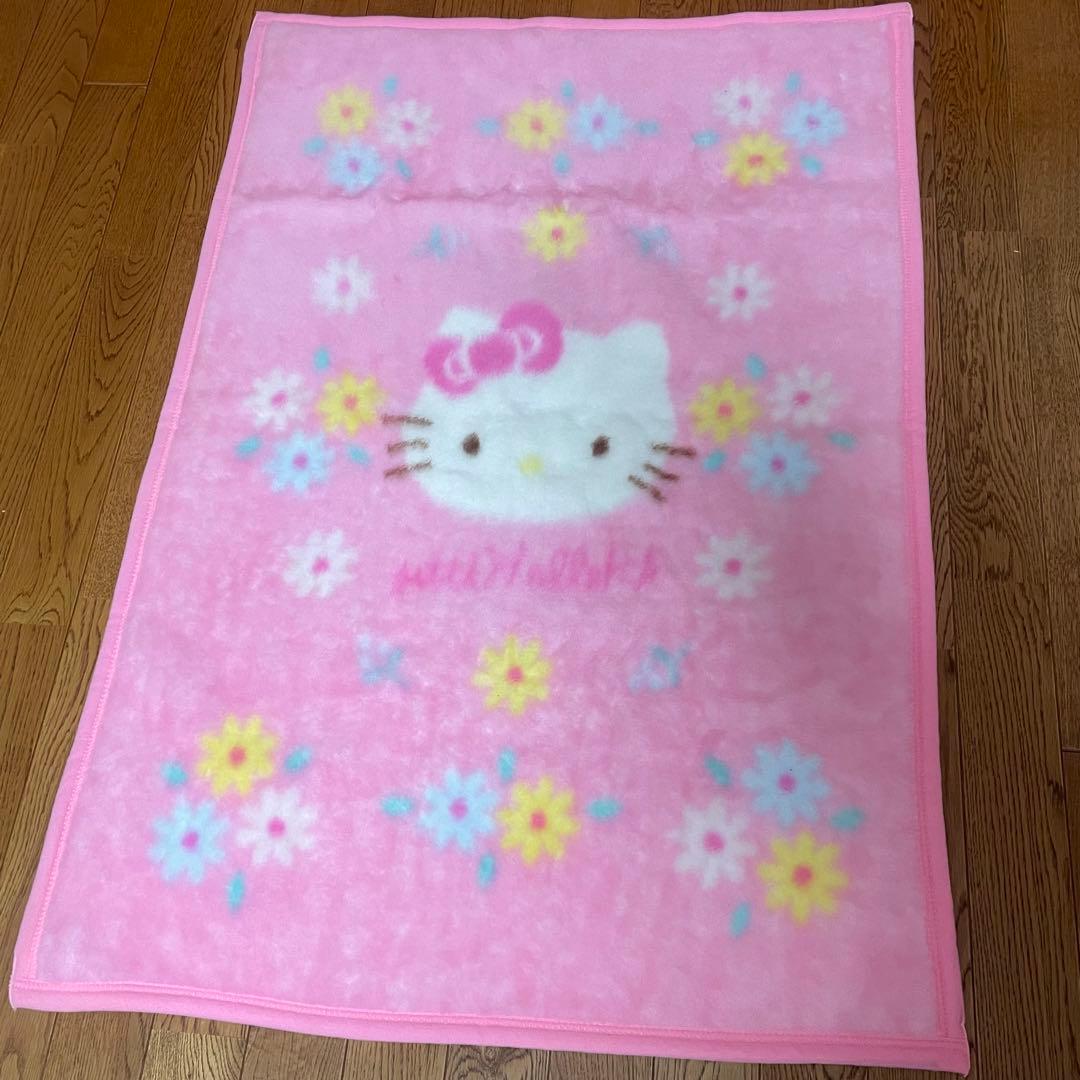 ハローキティ ブランケット 毛布 レトロ 1998 お花 カオハナ 分厚