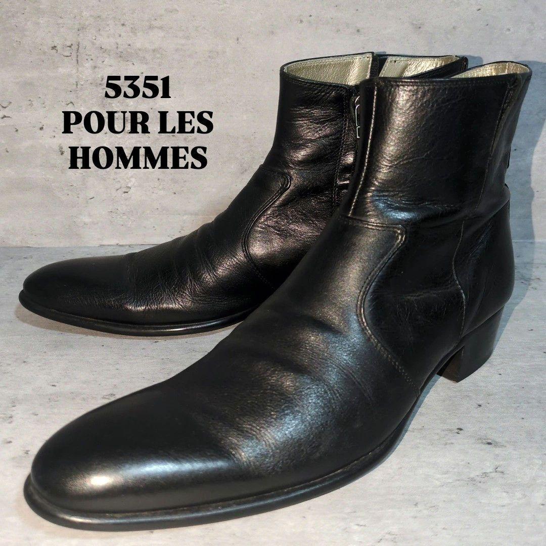 5351 POUR LES HOMMES】サイドジップブーツ☆黒☆42 - メルカリ