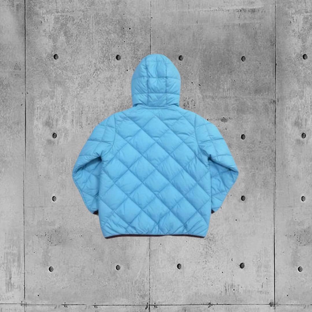 mont-bell ダウンジャケット キルティング リバーシブル 水色/茶色