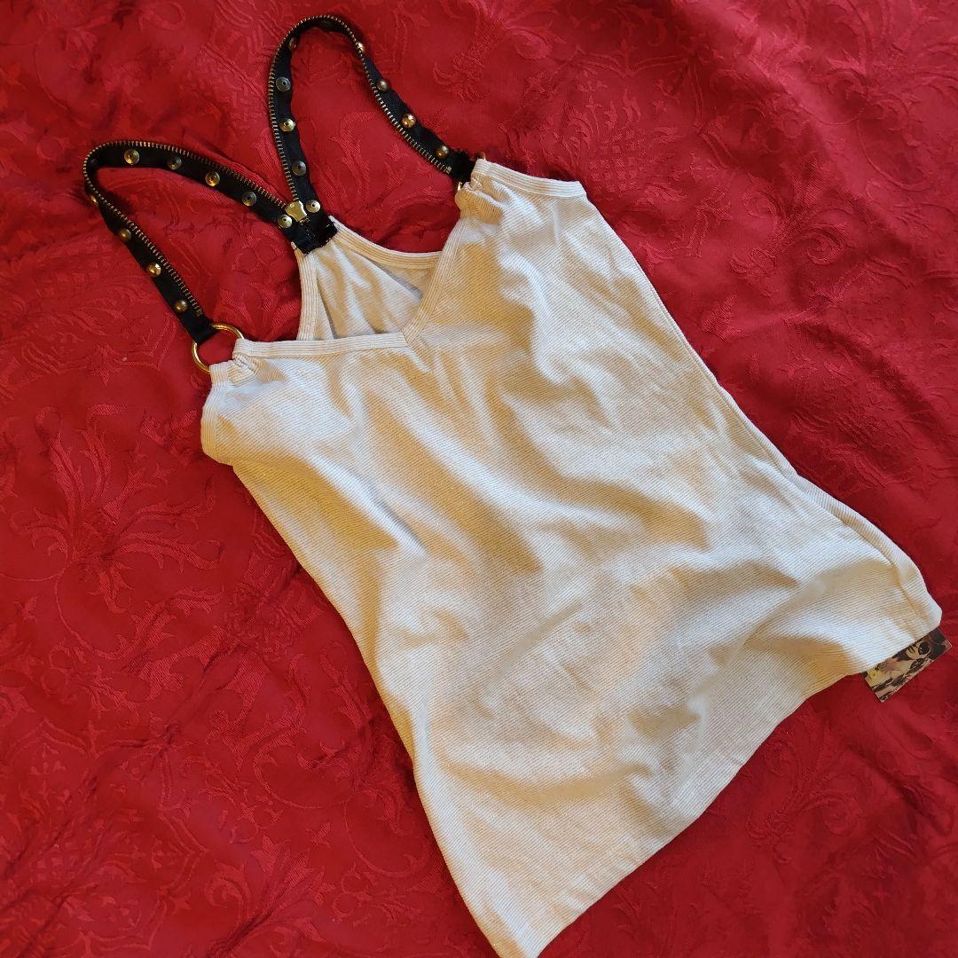 【d.i.a】ジッパーキャミソール　メタルスタッズ Discoat（ディスコート） キャミソール 「3サイズ展開」吸水速乾カップ