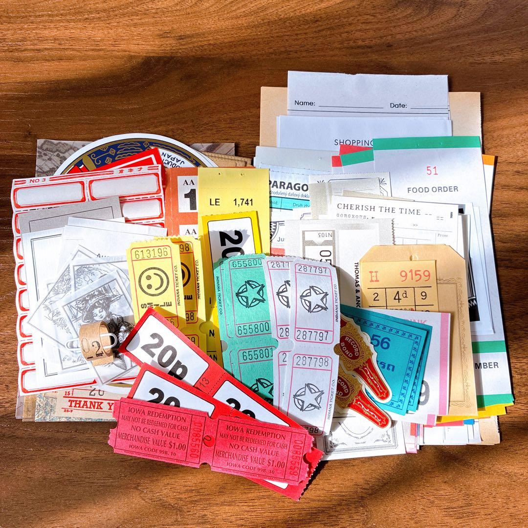 コラージュ素材 デコ ジャンクジャーナル おすそわけ 紙モノ - メルカリ