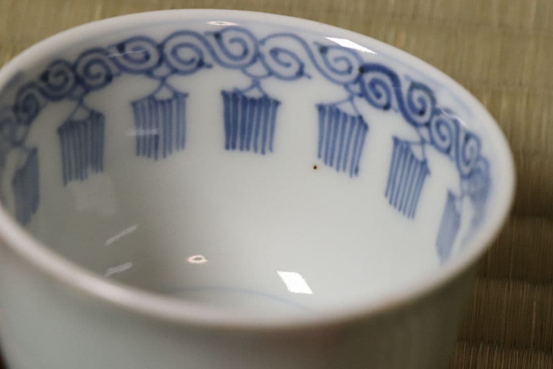 CM77】古伊万里 青磁 染付 猪口 四客 陶芸 湯呑 酒器 小鉢 向付 懐石