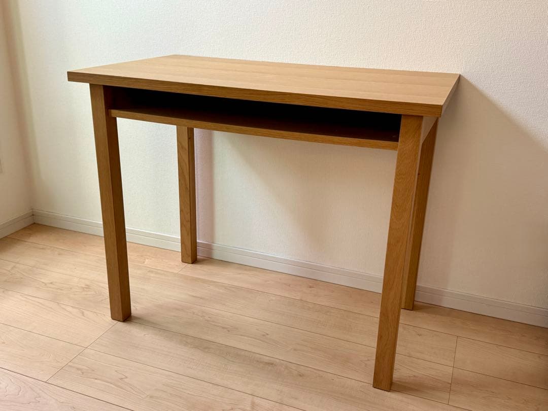 無印　オーク材　学習机　幅８７cm 人気のMUJI(無印良品)のオーク材パーソナルデスク&ワゴン。シンプルで