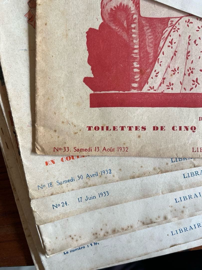 ◇フランスアンティーク｜メルスリー手芸雑誌印刷物紙もの図案パターン