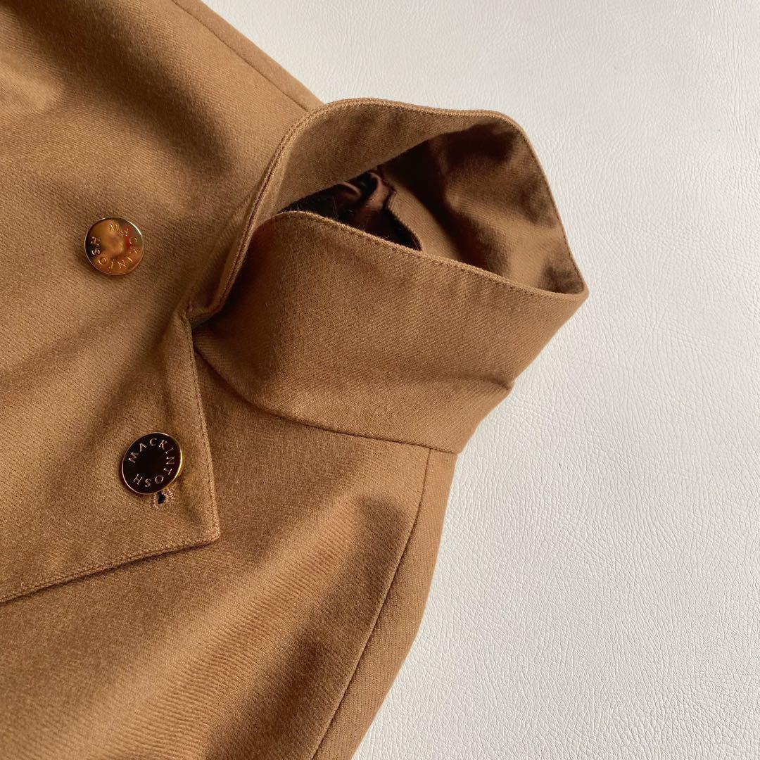 英国製/金ボタン】マッキントッシュ ウール ダブルコート 34 キャメル