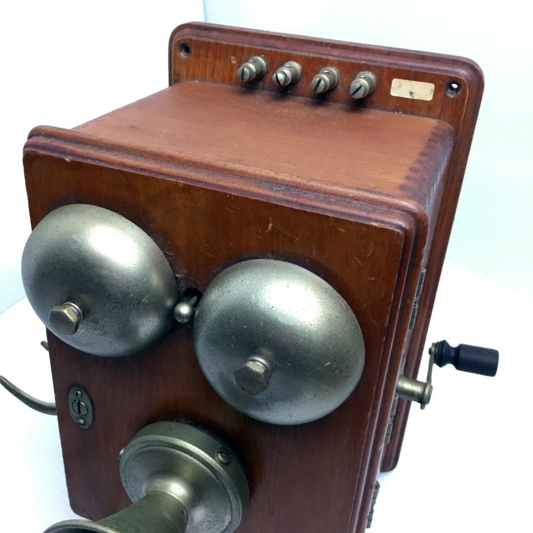 レトロ電話器 （贈）日本電信電話公社 壁掛け電話機 木製 アンティーク
