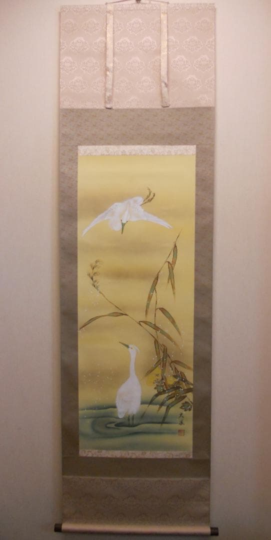 掛け軸 小川大鳳 『 白鷺 』 軸装 茶道具 掛軸 美品 です。 - メルカリ