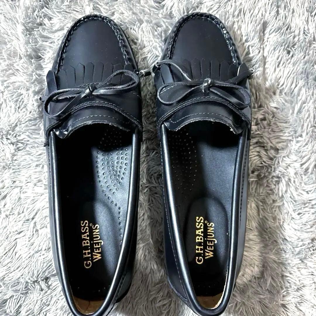 新品❣️G.H.BASS ジーエイチバス レザー フリンジローファー リボン 箱付