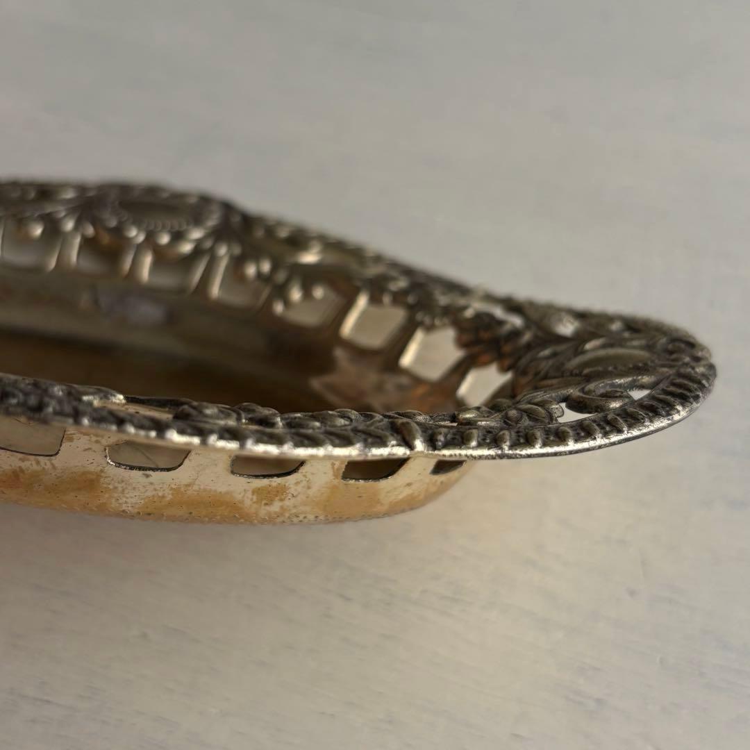 フランス】ca.1900 アンティーク トレイ ヴィクトリアン シルバー色