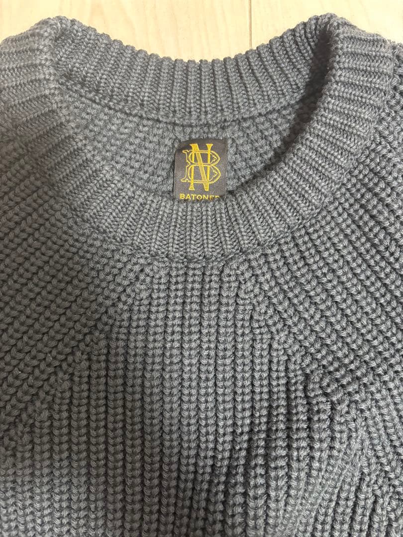 BATONER バトナー ダークグレー リブ編みセーター サイズ4