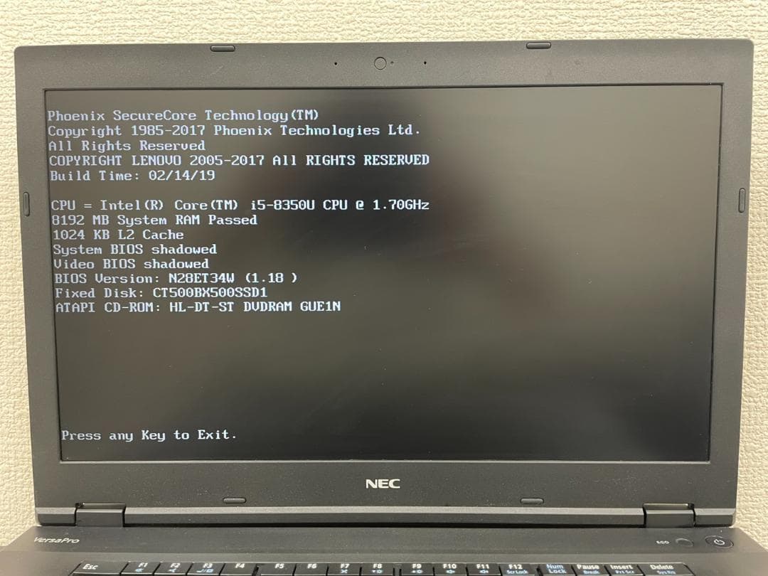 NECジャンクノートPC SSD500GB 03 Core i5