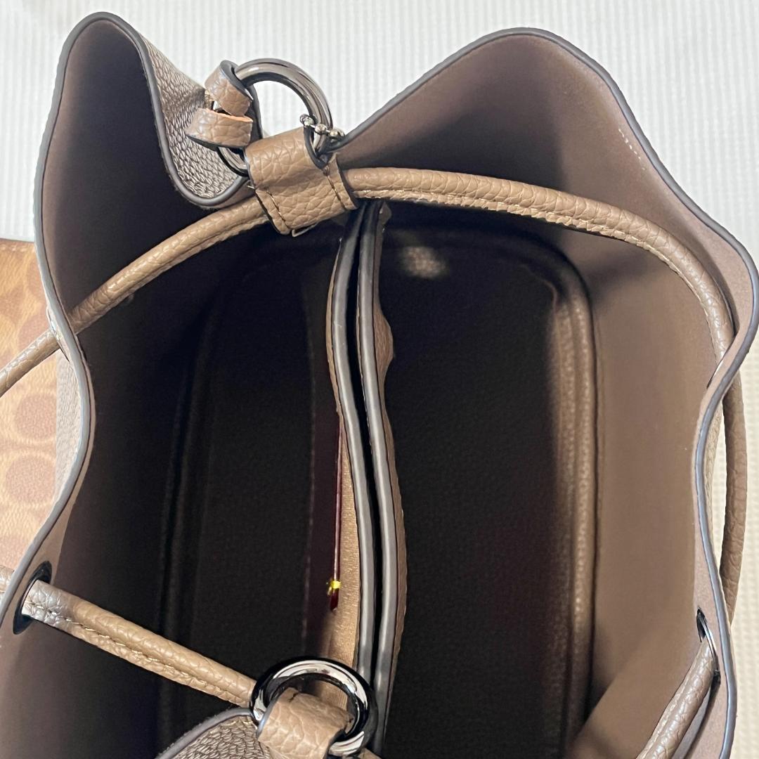 未使用 COACH コーチ ローアン バケット バッグ ブラウン 茶 人気