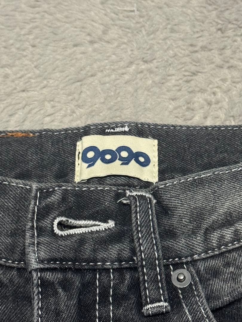 9090 バギーデニム ブラック ワイドデニム 完売品 S - メルカリ