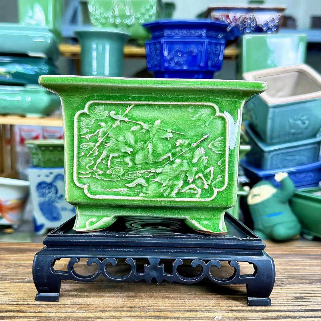 盆栽鉢 青磁鉢 山野草鉢 多肉植物 植木鉢 小品大品盆栽鉢 陶器鉢置物