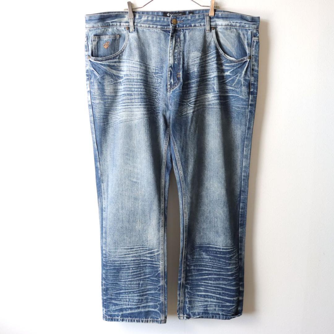 ROCAWEAR ロカウェア デニム デザイン 極太 刺繍ロゴ W46 - メルカリ