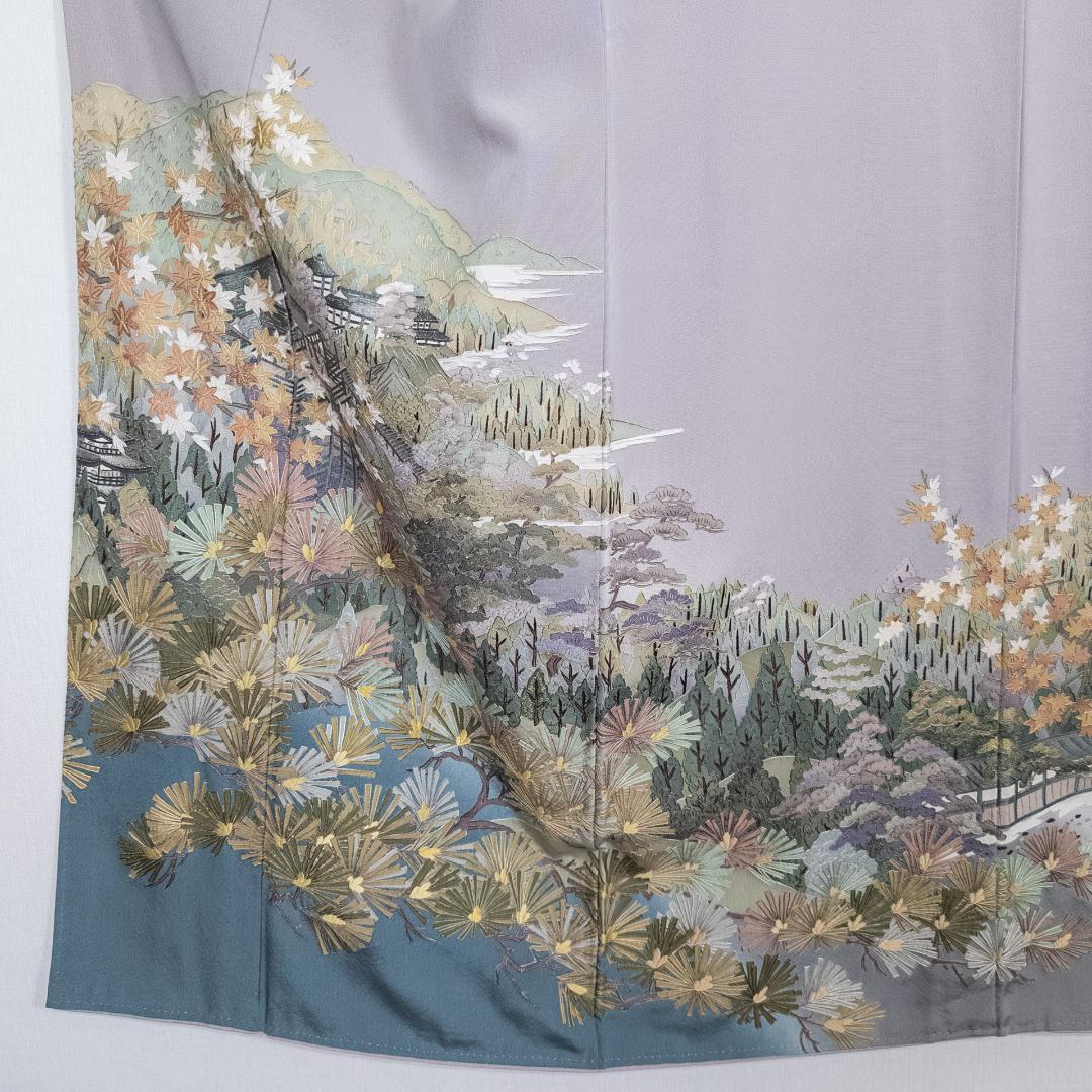 しおり様専用 R8SK87 色留袖 作家物 蘇州刺繍 清水寺 落款 上品 シルク