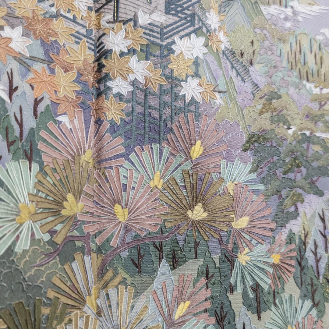 しおり様専用 R8SK87 色留袖 作家物 蘇州刺繍 清水寺 落款 上品 シルク