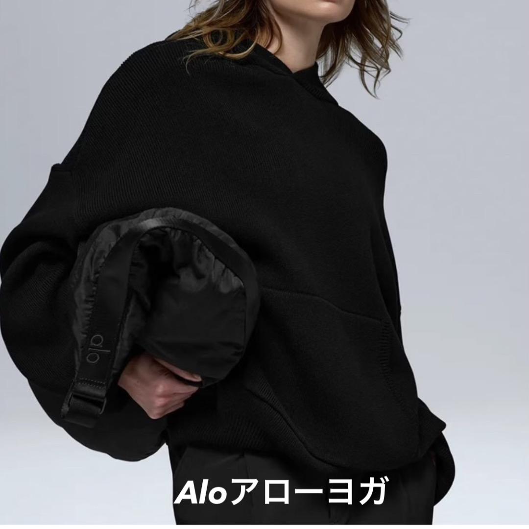 ゆゆ未使用　Alo Yoga スカラー フード付きセーター　黒　xs Scholar Hooded Sweater - Black | ALO