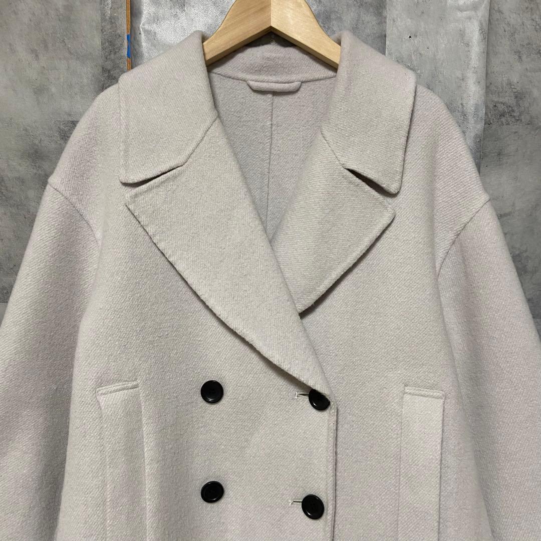 LAUTREAMONT】ビッグカラーウールリバーコート Mサイズ グレー - メルカリ