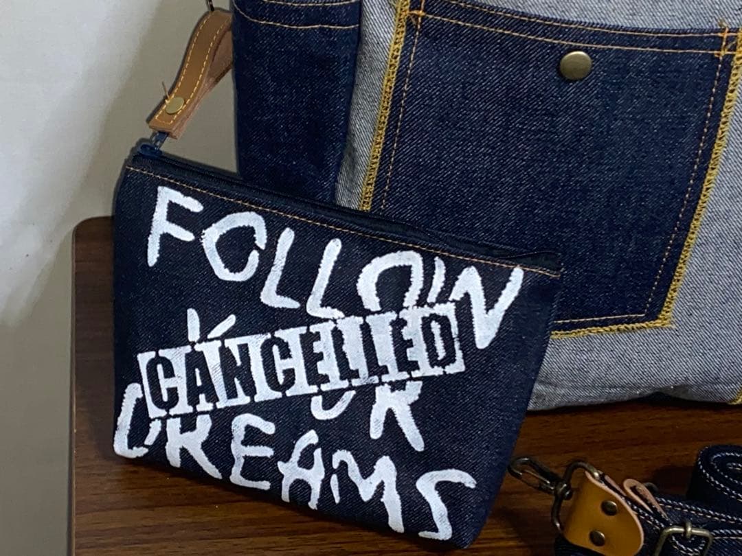 ☆岡山デニム☆ステンシル☆バンクシー4wayボストンバッグ - メルカリ