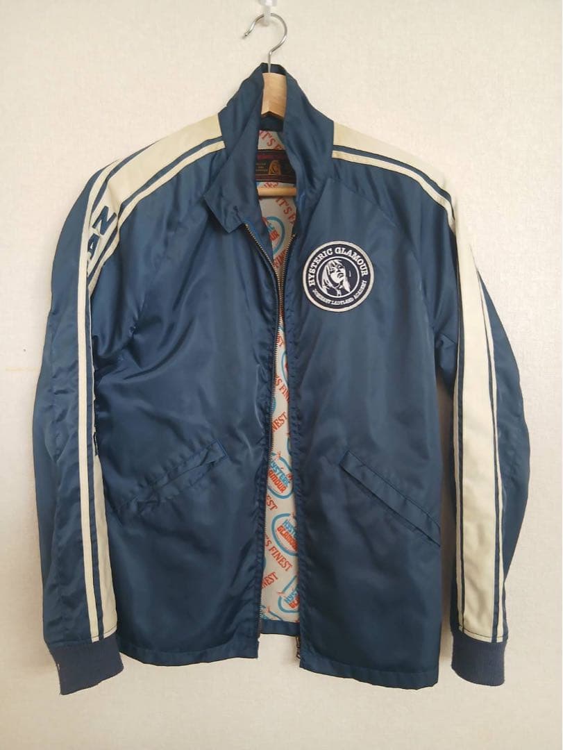 Hysteric Glamour ネイビーナイロンジャケット HYSTERIC GLAMOUR◇レーシングジャケット/ナイロンジャケット/FREE