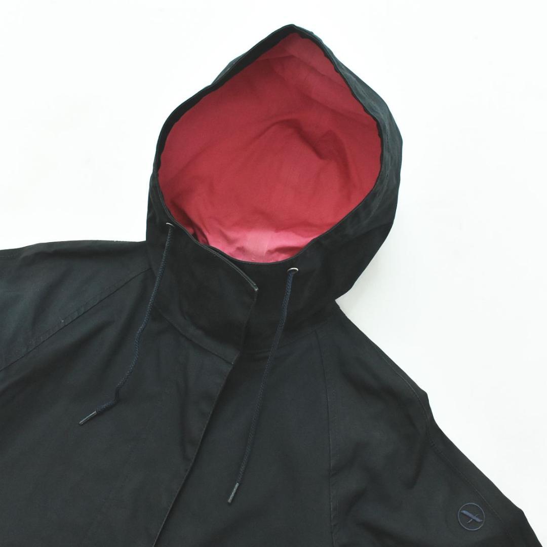 エーグル AIGLE フード付き 刺繍ロゴ ロング レイン コート M 紺