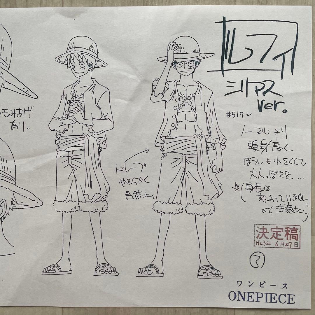 決定稿 1枚 設定資料 モンキー・D・ルフィ シリアス バージョン ver