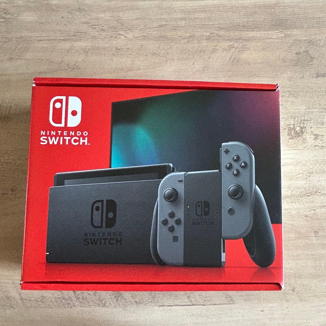 ニンテンドー スイッチ本体(グレー)一式 Nintendo Switch 本体 グレー付属品あり 箱付き 付属品完備】Nintendo