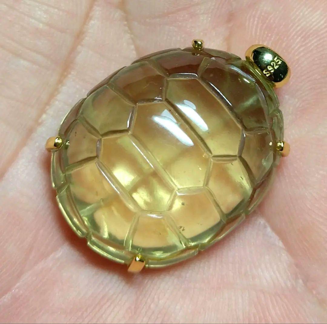 専用【高品質】リビアングラス《亀》ペンダントトップ　美品　希少　レア　縁起物
