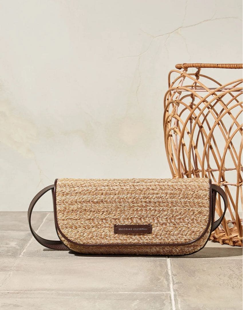 Brunello Cucinelli ショルダーバッグ BRUNELLO CUCINELLI Essence small bead-embellished perforated