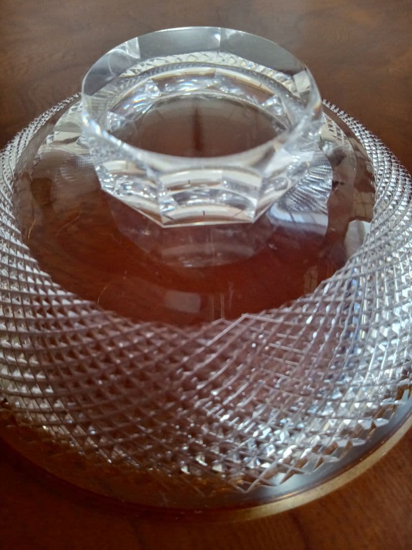 カガミクリスタル 江戸切子 蓋物 菓子器 キャンディポット 箱付き