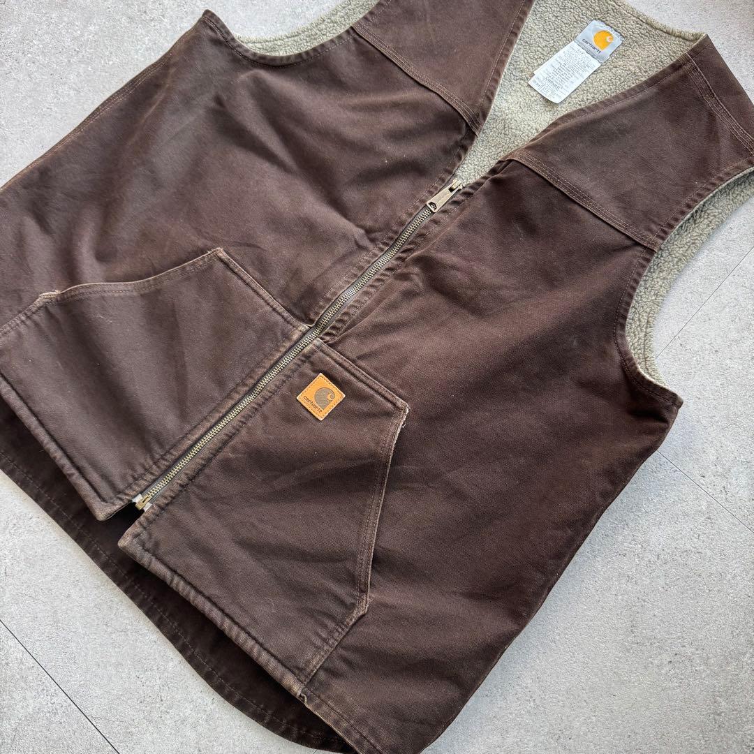 極上 90s カーハート ダックベスト ボア v26 DKB XL tall - メルカリ