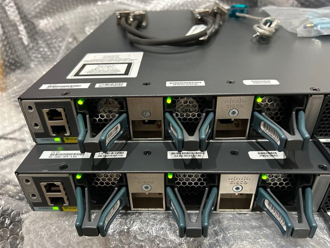 CCNA、CCNP】2台セット スタックCisco L3スイッチ3650 - メルカリ