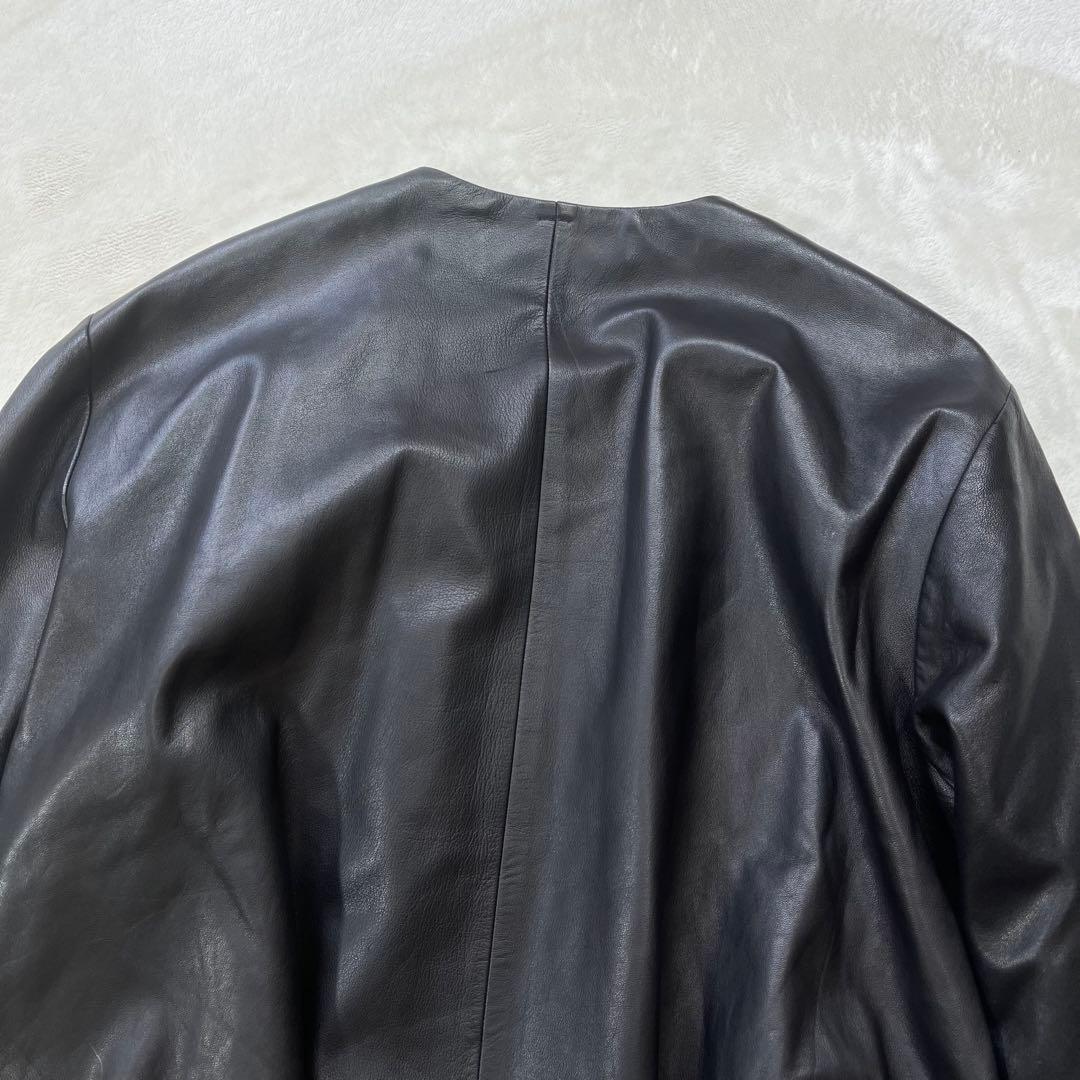 美品 Dulcamara ドゥルカマラ レザーバルーンブルゾン L ブラック