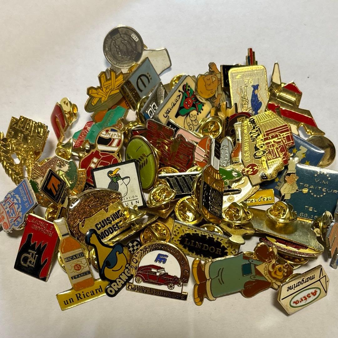 ピンバッジ フランス雑貨 ヴィンテージ 50個セット まとめ売り 卸 29